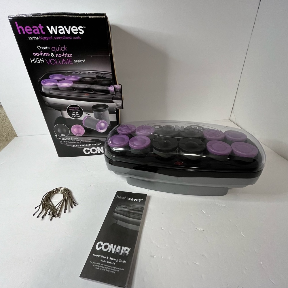 Conair Heat Waves Instant Heat Jumbo & Super Ceramic Hot Rollers with 12 CLIPS